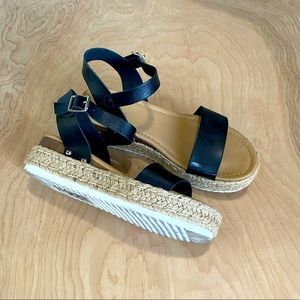Soda Black Platform Espadrilles